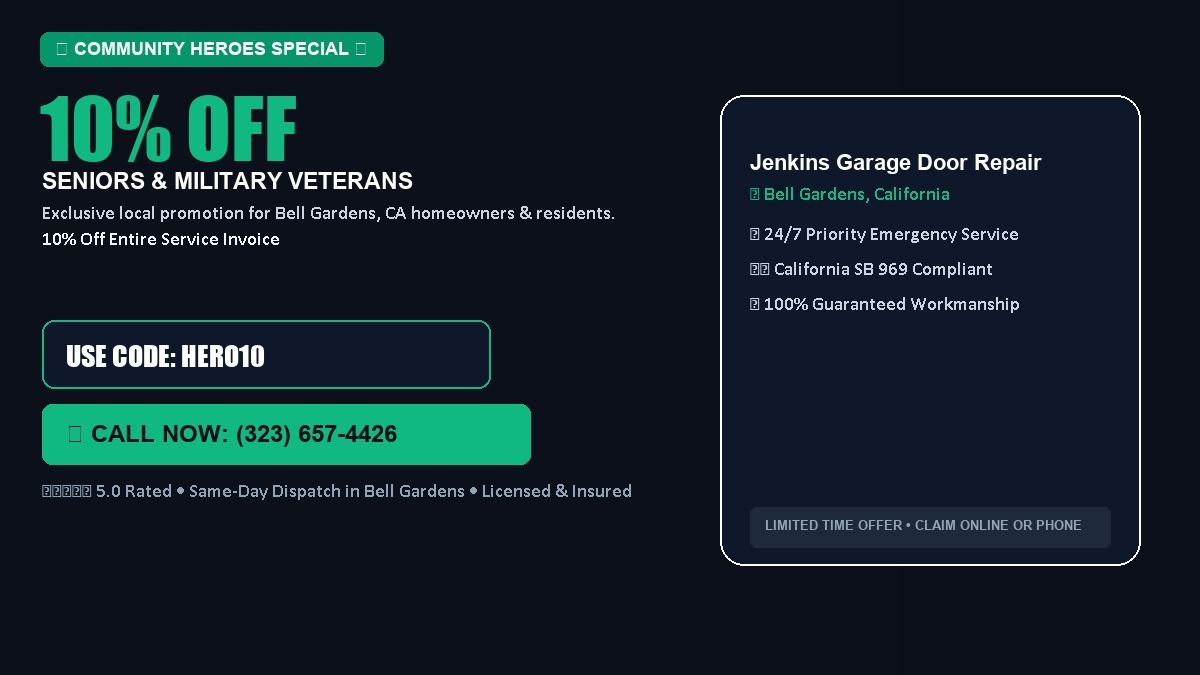 Jenkins Garage Door Repair 10% OFF Seniors & Military Veterans